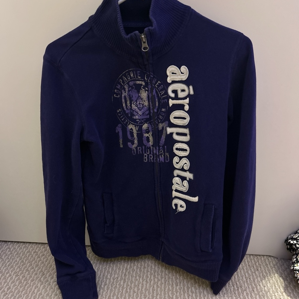 Aeropostale Navy Full-Zip Jacket